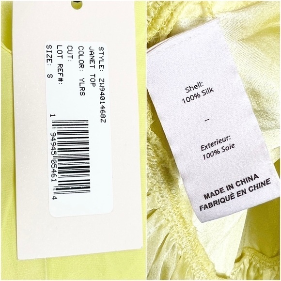 NWT CINQ A SEPT Silk Pastel Y2K Sleeveless Ruffle Hem V-Neck Babydoll Cami Top S - Picture 8 of 9